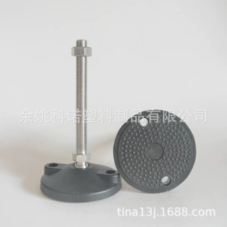 供应M20万向调节脚杯 304不锈钢尼龙耐磨可调脚 橡胶防滑减震地脚