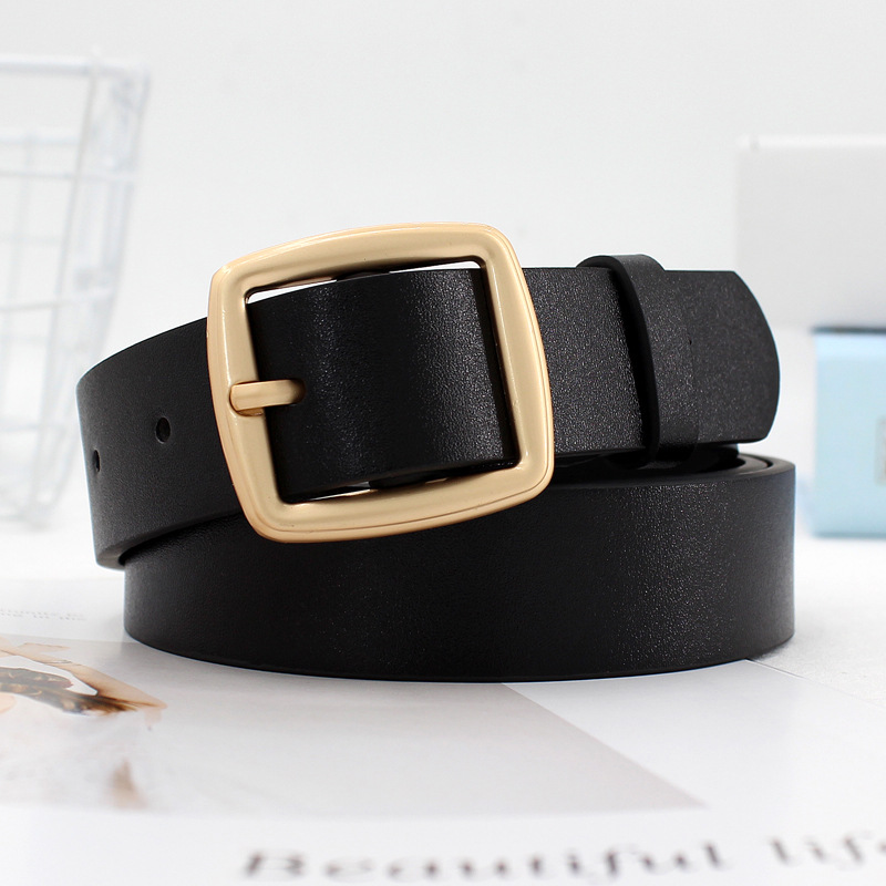 Corea del Sur japonés hebilla retro simple jeans decorativos de las mujeres con elegante estilo BF de moda cinturón ancho entrega de una sola pieza de las mujeres