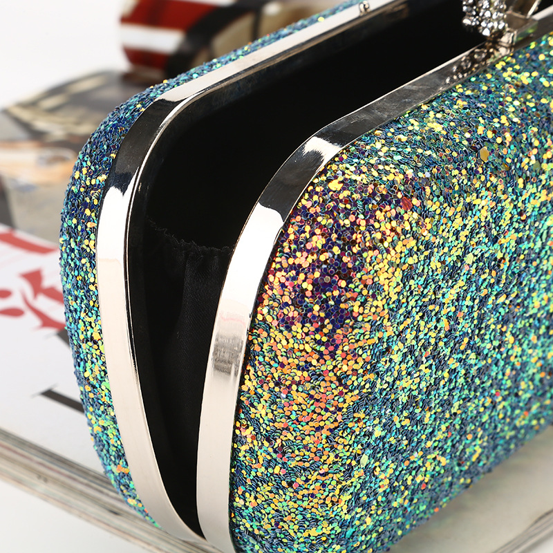 Bolso de noche transfronterizo europeo y americano brillo bolso de noche colorido moda inconformista fiesta cena bolsa de embrague