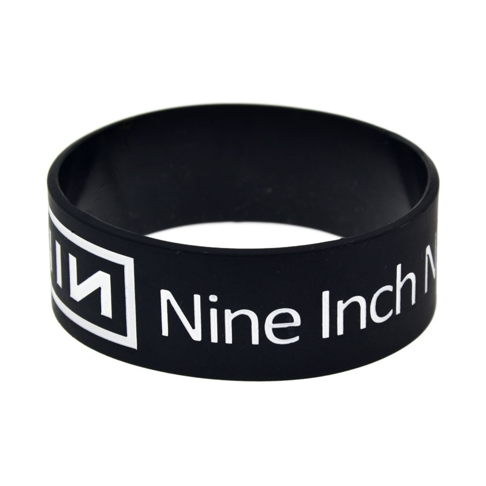 欧美新款Nine Inch Nails硅胶手环美国工业摇滚乐队1英寸手带现货