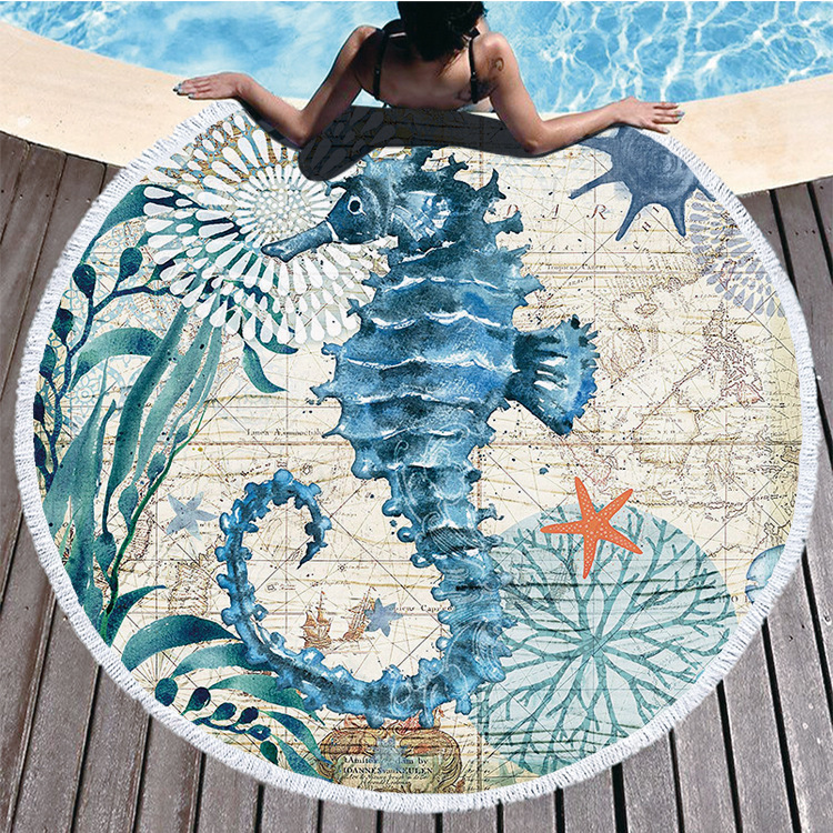 Factory direct Amazon ebay Europe and the United States hot cross-border explosion superfine fiber marine series beach towel