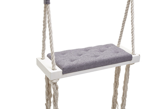 INS style children's swing hanging chair children's room decoration baby entertainment swing solid wood board sponge pad cotton rope swing
