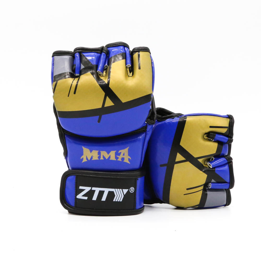 Guantes de boxeo ZTTY MMA Sanda Entrenamiento Guantes profesionales Productos transfronterizos de UFC Guantes de medio dedo más vendidos