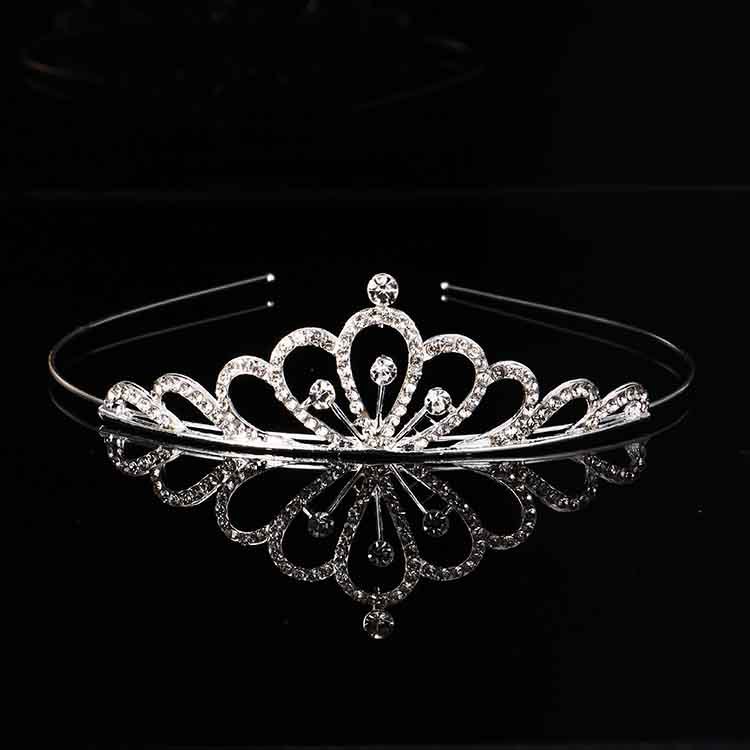 Corona para niños, nueva diadema coreana de cristal, diadema de aleación con diamantes de imitación, corona para fiesta de cumpleaños de princesa, horquilla bonita