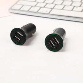 小喇叭发光车充认证迷你2.1A单 双口usb智能快速车载充电器