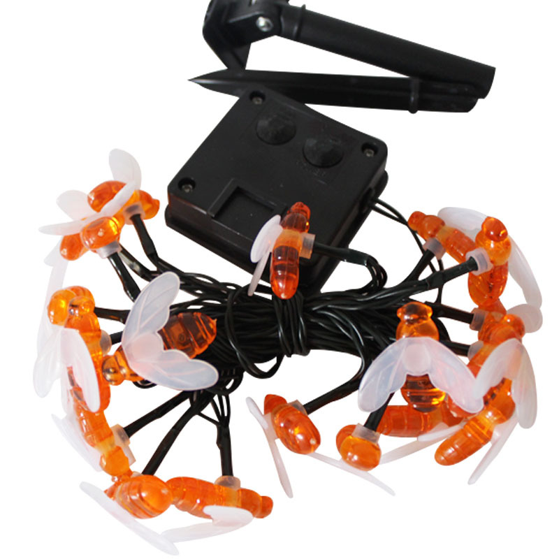 Jardín transfronterizo abeja solar luz cadena al aire libre impermeable decorativa abeja LED Cadena de luz Amazon abeja Cadena de luz