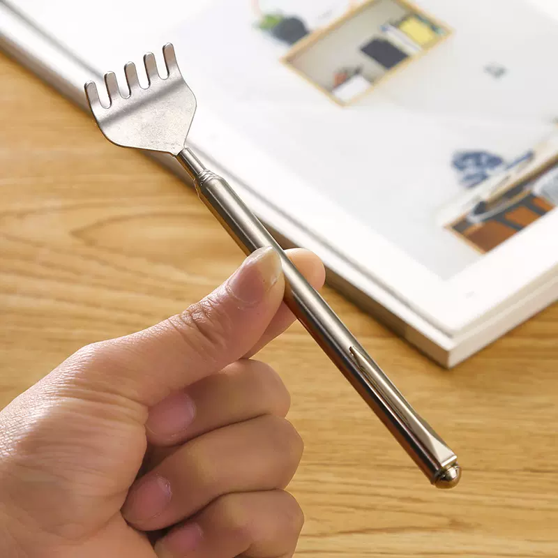 不锈钢钢笔式可伸缩痒痒挠 不求人老头乐 挠痒扒抓背耙子抓痒