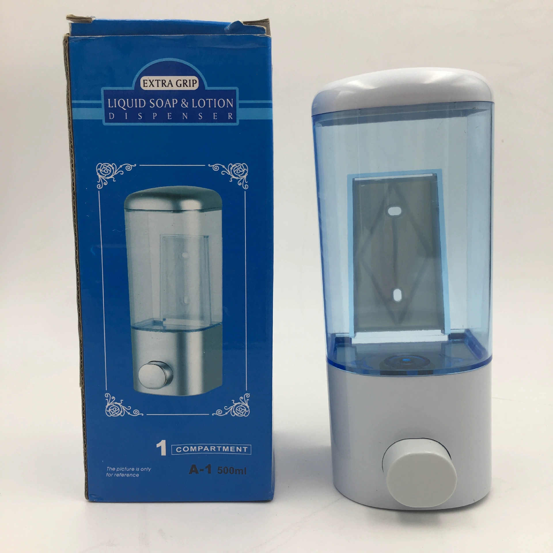 Wall-Mounted Manual Liquid Soap Dispenser for Hotel and Home, White Titanium Plastic, 自主 Brand