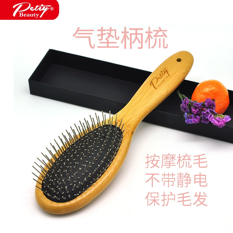 PETIY Polaroid бамбуковая деревянная ручка на воздушной подушке стальная игольчатая Ручка расческа длинные волосы собака кошка Расческа массажная деревянная ручка игольная расческа