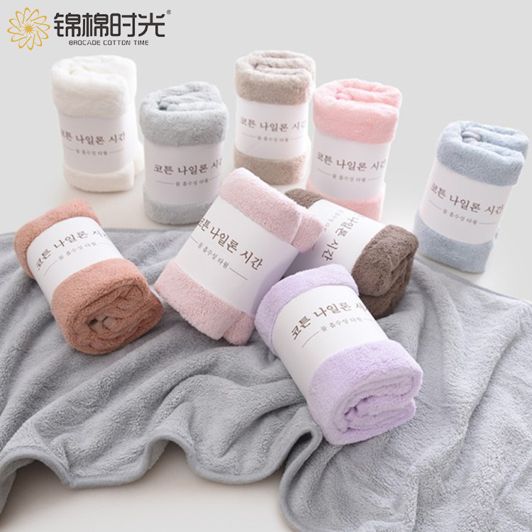 Manufacturer Wholesale Thickened Coral Velvet Household Absorbent Towels, Beauty Salon Adult Face Wash Embroidered Face Towels, Home Supplies