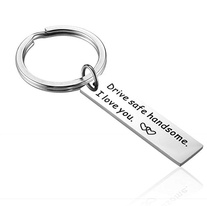 Cross -border Drive SAFE HANDSOME I Love You keychain Stainless…