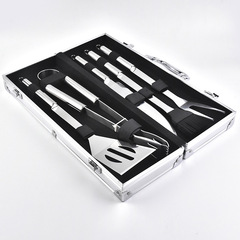 Grill Set of 5 Small Handle BBQ Tools BBQ Kit Outdoor Aluminum Box Combination Steak Spatula Cross-border