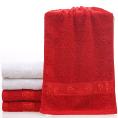 Manufacturer supplies happy birthday, wedding celebration gift, adult handkerchief, face washcloth, pink, white and red cotton towel