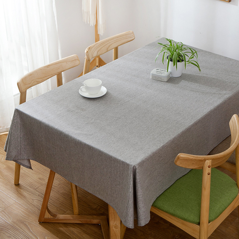 Modern Minimalist Waterproof Linen Solid Color Rectangular Tablecloth For Home Hotel, Plain-colored Coffee Table And_voghion.com