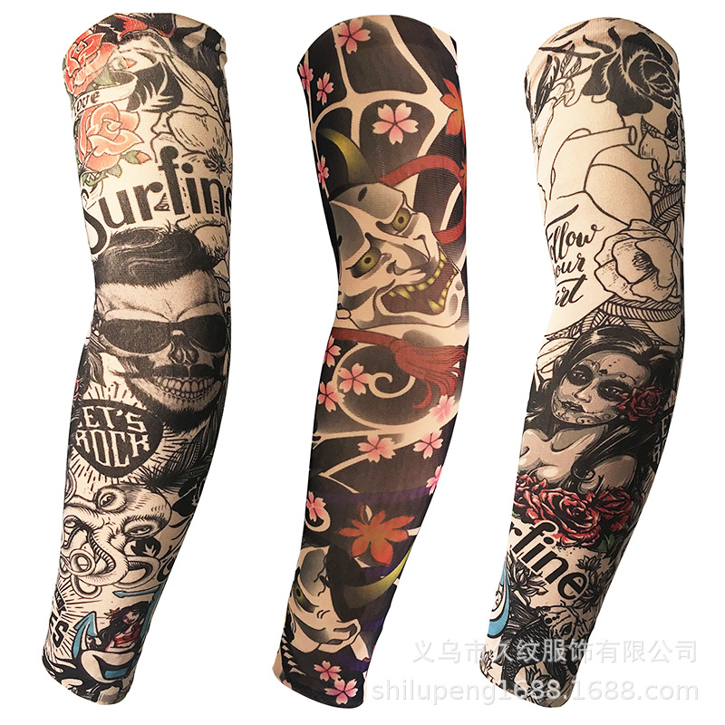 Tattoo sleeve 3-piece set, sun protection ice sleeves, tattoo arm sleeves, large floral arm sleeves, direct supply from factory, in stock