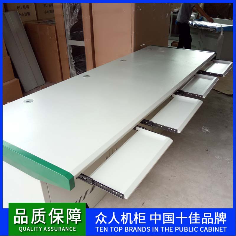 广州安防监控设备控制台厂家供应指挥中心调度工作操作台平面双联