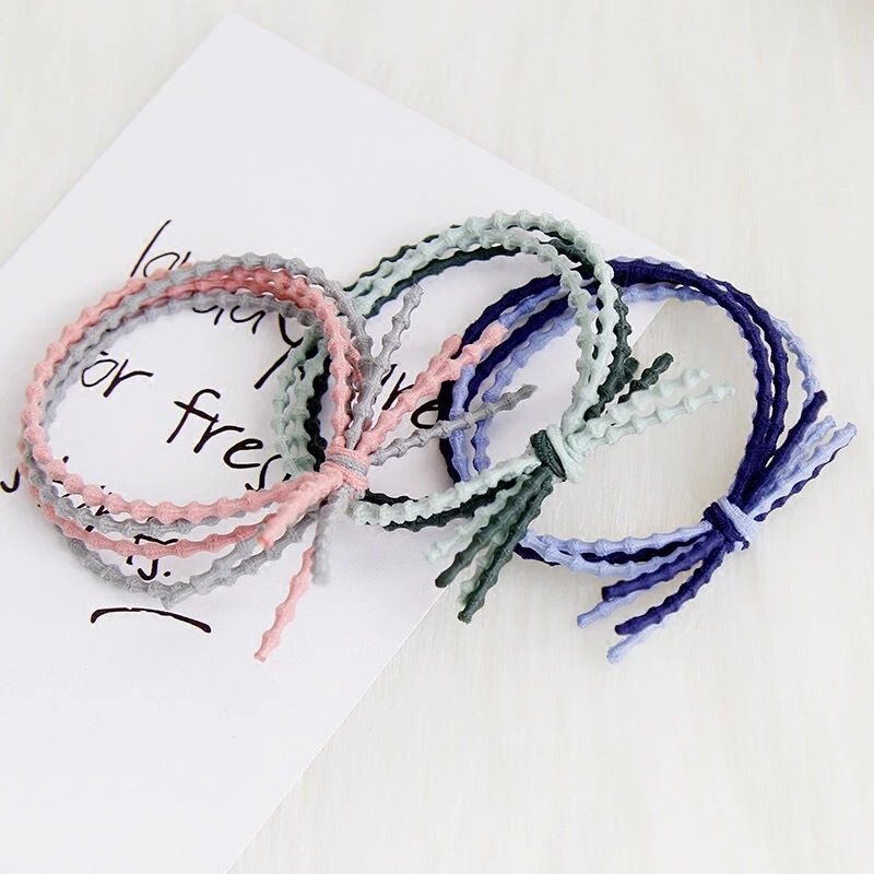 2 yuan shop accessories hair accessories headdress online celebrity New South Korea fresh simple three-line lotus root joint rubber band girls' hair ring