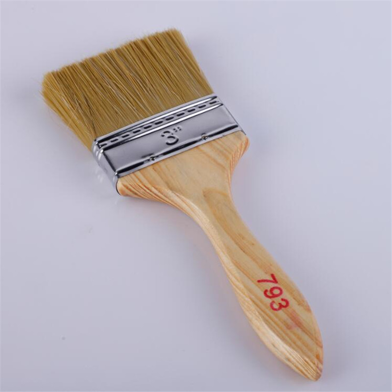 Fuente de la fábrica mango de madera cepillo de pintura de 4 pulgadas cepillo de pintura cepillo marrón cepillo de pared herramienta de cepillo barbacoa marina