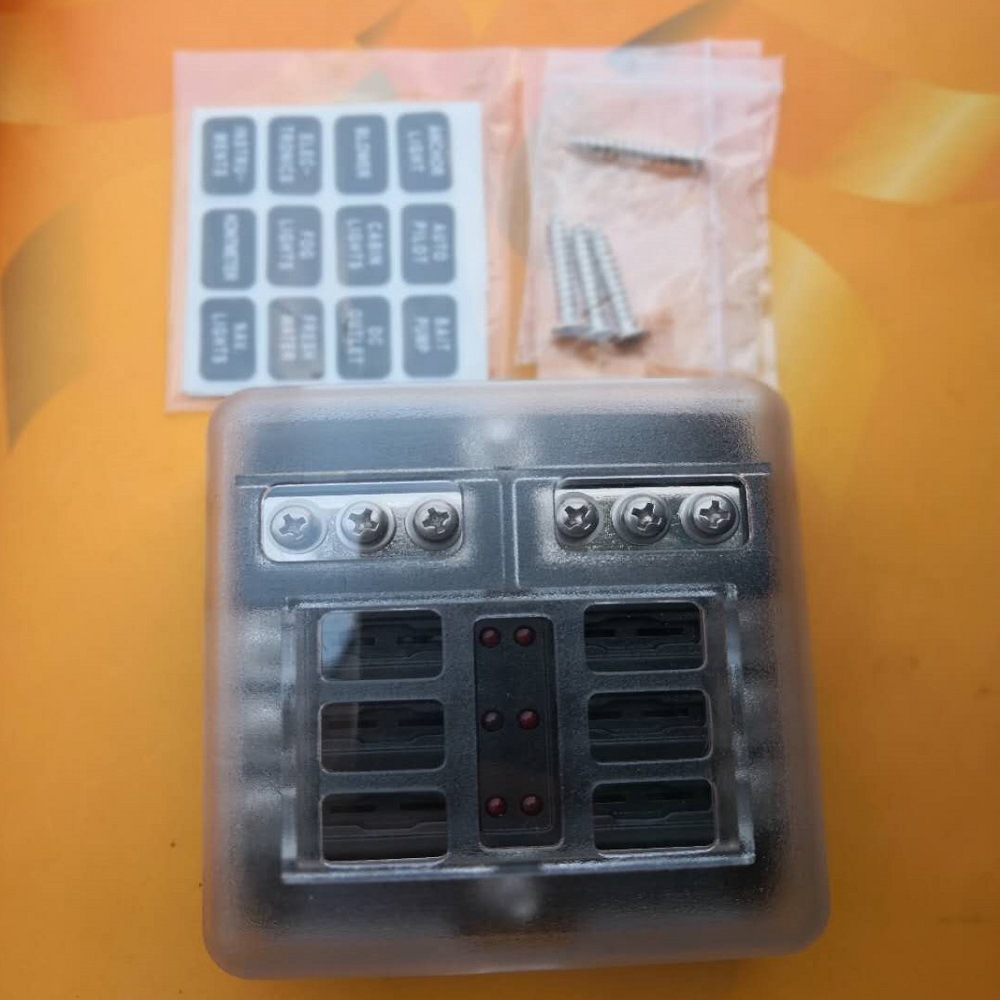 6路12路 LED房车游艇保险丝丝盒多路保险丝盒保险丝控制盒带接地