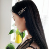 Metal hair accessory, golden hairgrip with letters, hairpins, Korean style