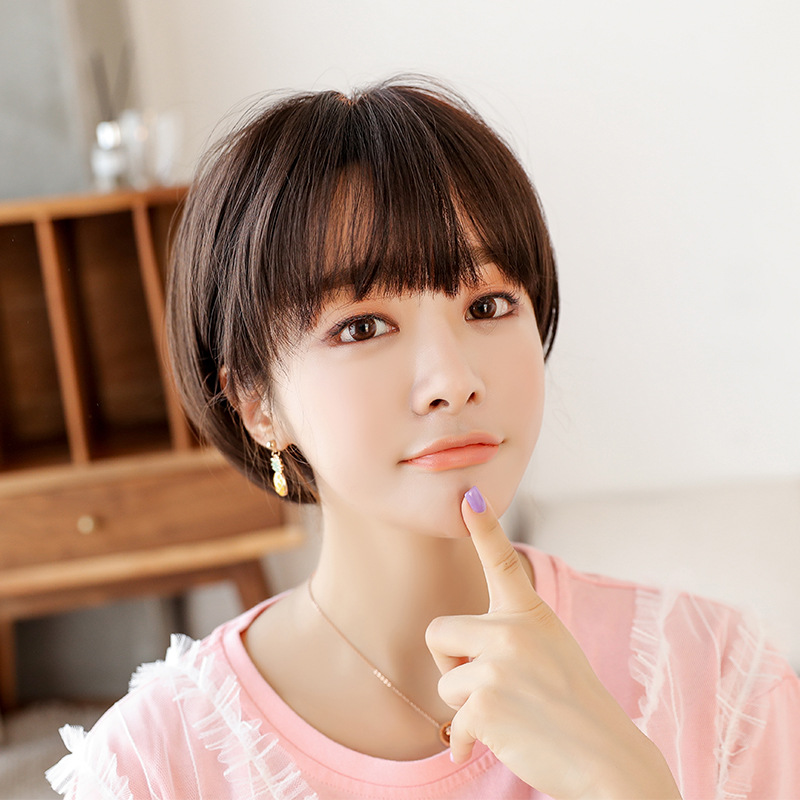 New wig female short hair Korean air bangs bobo bob realistic…