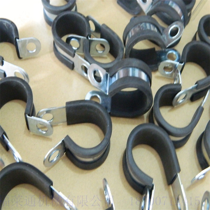 20mm铁镀锌R型管夹 M6自攻丝固定金属线卡子