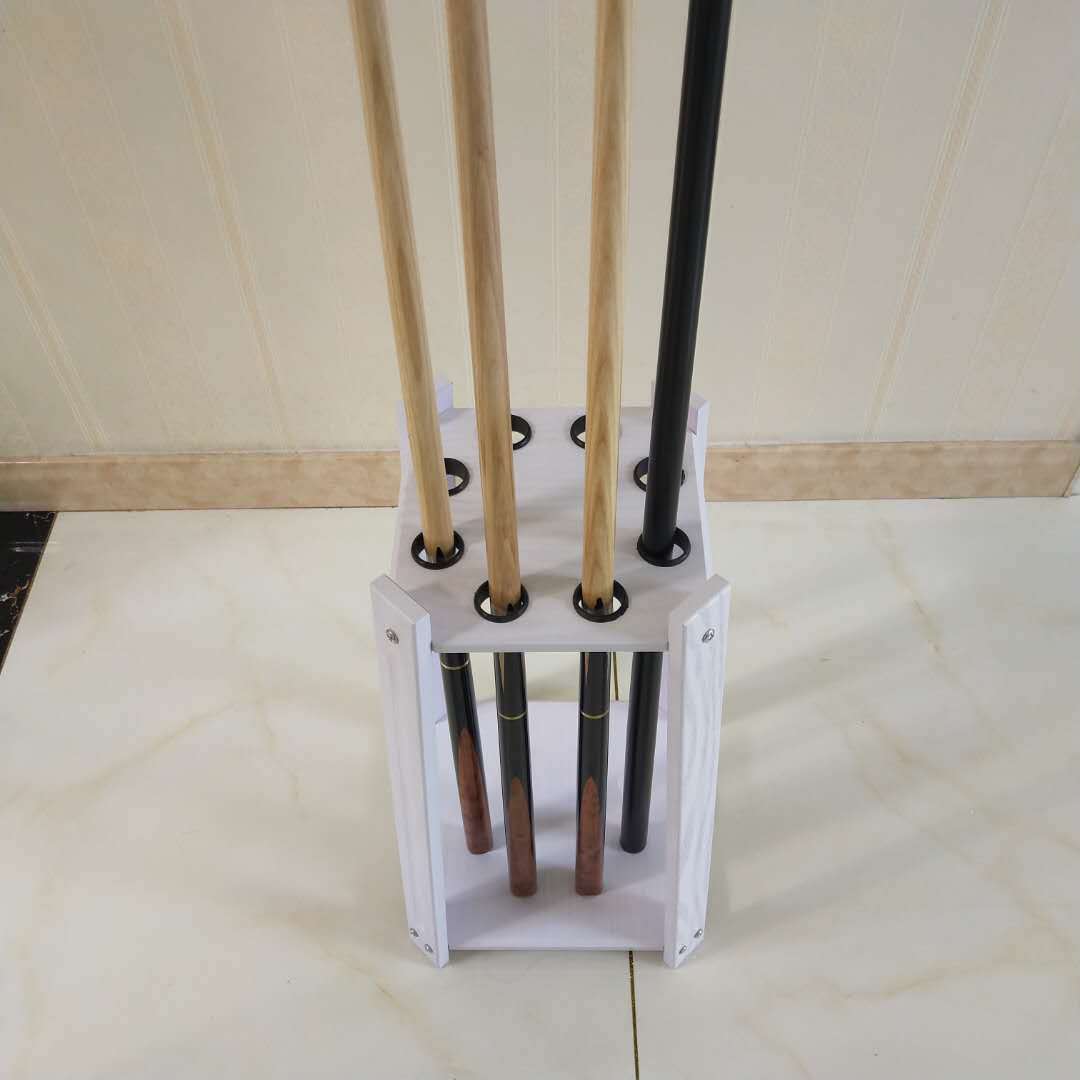 Madera maciza varilla de billar rack cuadrado 8-agujero piso Polo rack billar Club Polo rack Pino cue rack