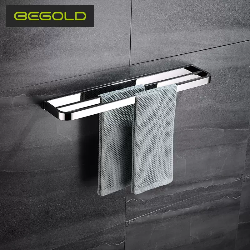 304不锈钢双层毛巾架毛巾杆 卫生间浴巾架毛巾杆双杆毛巾挂架