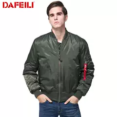 DAFELI Genuine MA-1 American Air Force Pilot Jacket Baseball Coat Cotton Padded Winter Retro Streetwear for Men