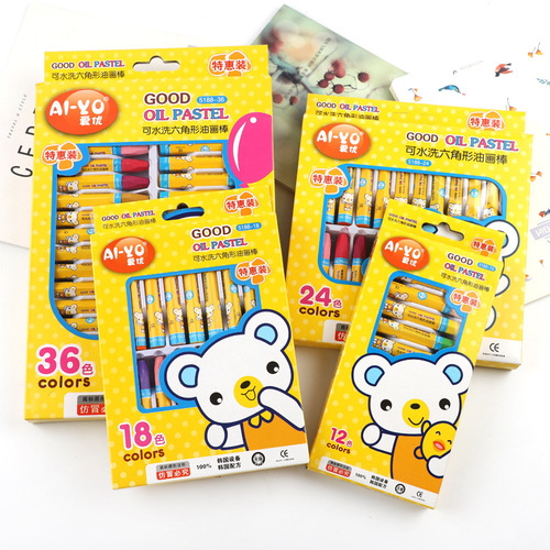 12-color oil pastel set children's painting coloring crayons kindergarten 36-color graffiti brushes for primary school students art
