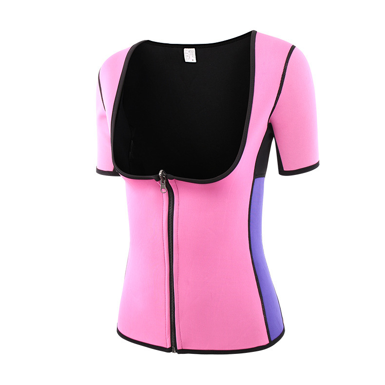 Palace Zipper Shaper Women's Short-Sleeve Abdomen-Tinting Chest Body Underwear Yoga Puff