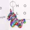 Retroreflective double-sided nail sequins, keychain, unicorn, wholesale