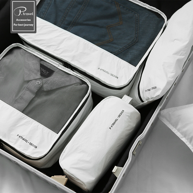 P.travel Travel Supplies Tyvek Waterproof Du Pont Paper Folding Clothing Storage Suitcase Storage Multi-piece Set