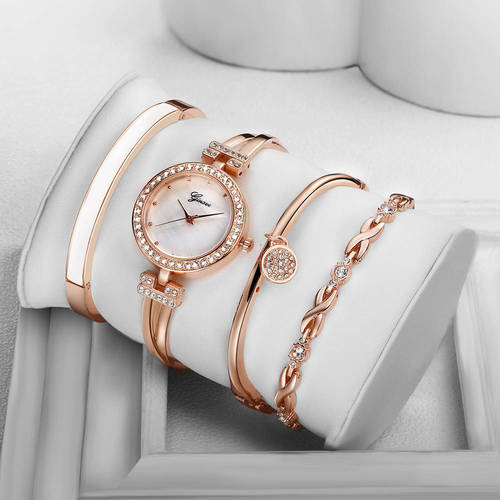 Women's Watch Set for Export - 4-Piece Set Fashion Quartz Watches for Ladies