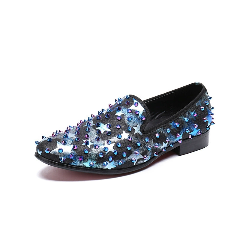 Мужская обувь, летняя дышащая обувь из воловьей кожи, мужская повседневная обувь с заклепками, модная спортивная обувь без шнуровки, ленивая кожаная обувь, модная обувь