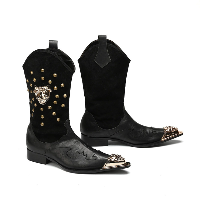 Ботинки Martin мужские Индивидуальные Новые остроносые британские модные ботинки челси без шнуровки парикмахер ковбойские сапоги для подиума