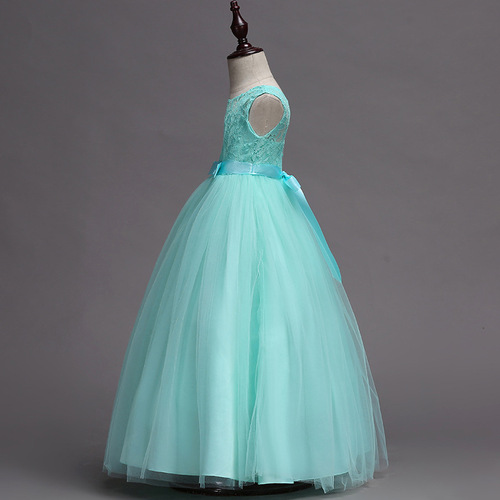 Children's formal dress princess skirt lace wedding dress skirt girls' dress long puffy dress 