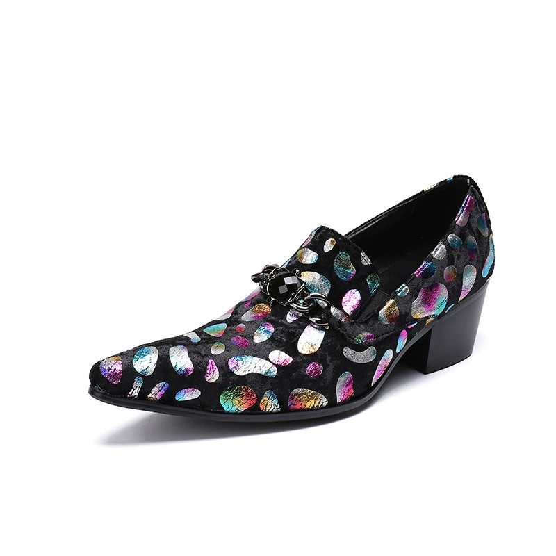 2018 мужские белые туфли на высоком каблуке, модные кожаные туфли для увеличения роста, повседневная кожаная обувь на шнуровке с цветочным принтом в Корейском стиле