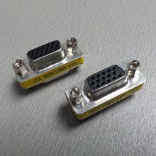 三排VGA15孔串口转接头 HDB15PIN插头母对母直通对接显示器转接口