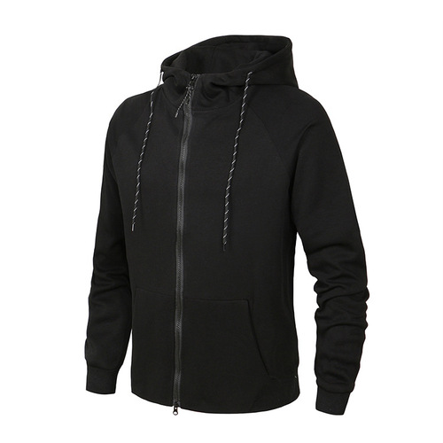 Pure Color Men's Pullover Hooded Zip-up Sweatshirt Autumn Style Owen Zip-up Hooded Sweatshirt