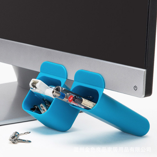Multifunctional Creative Desktop Monitor Bag Pen Holder Office Desk Stationery Pen Storage Box