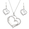 Jewelry, set, accessory, earrings heart-shaped heart shaped, necklace, European style, wedding accessories