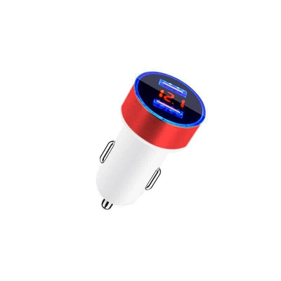 Mobil şarj cihazları, New aluminum ring 5V3.1A - white-shell-champagne-red-31a-opp-bag