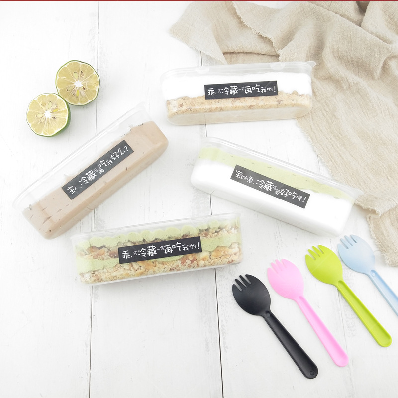 拉丝蛋糕盒子千层蛋糕冰淇淋冰激凌豆乳透明塑料盒水晶泥史莱姆盒