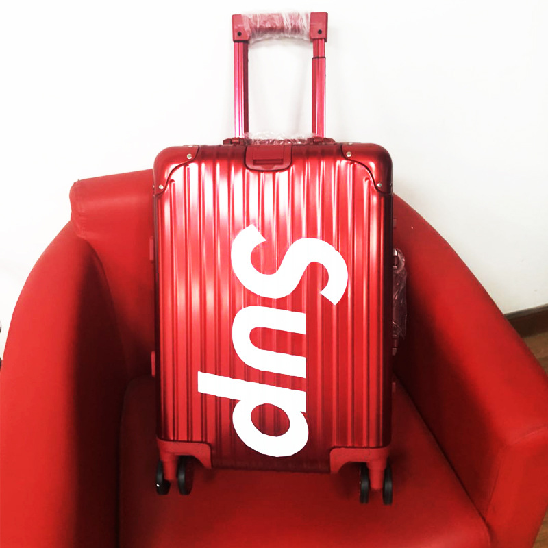 Red wedding case, aluminum frame, trolley case, 20/24/26/29 inch large capacity travel case for men and women, luggage check-in case.