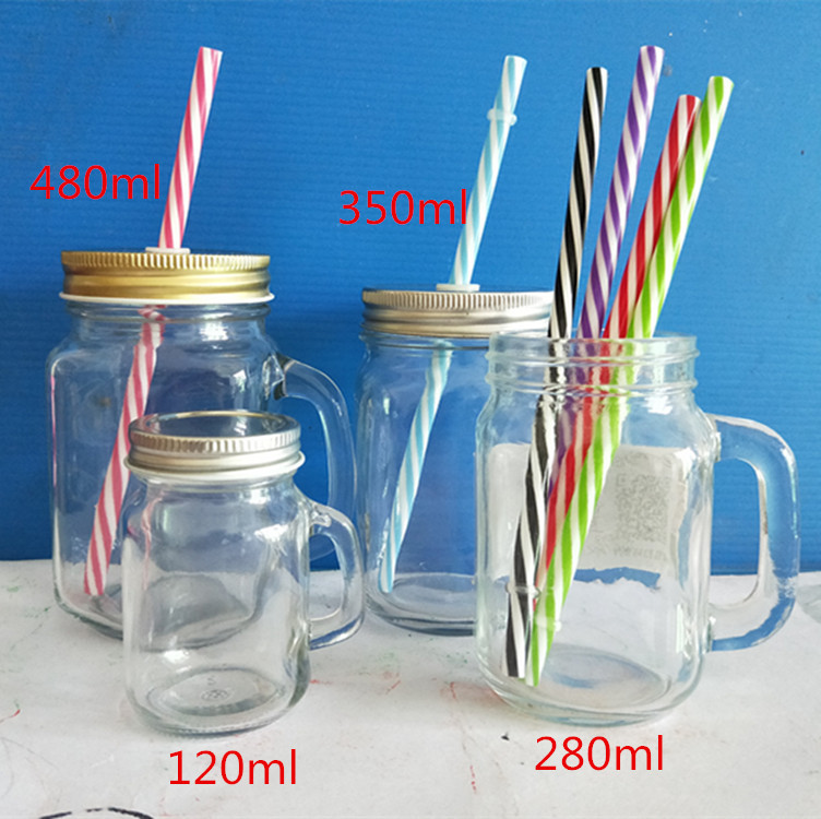 Botellas de bebidas transfronterizas, botellas con forma de lata de alto valor, vasos con asa, botellas de vidrio transparentes, vasos Mason, vasos luminosos, vasos con forma de pollo al por mayor.