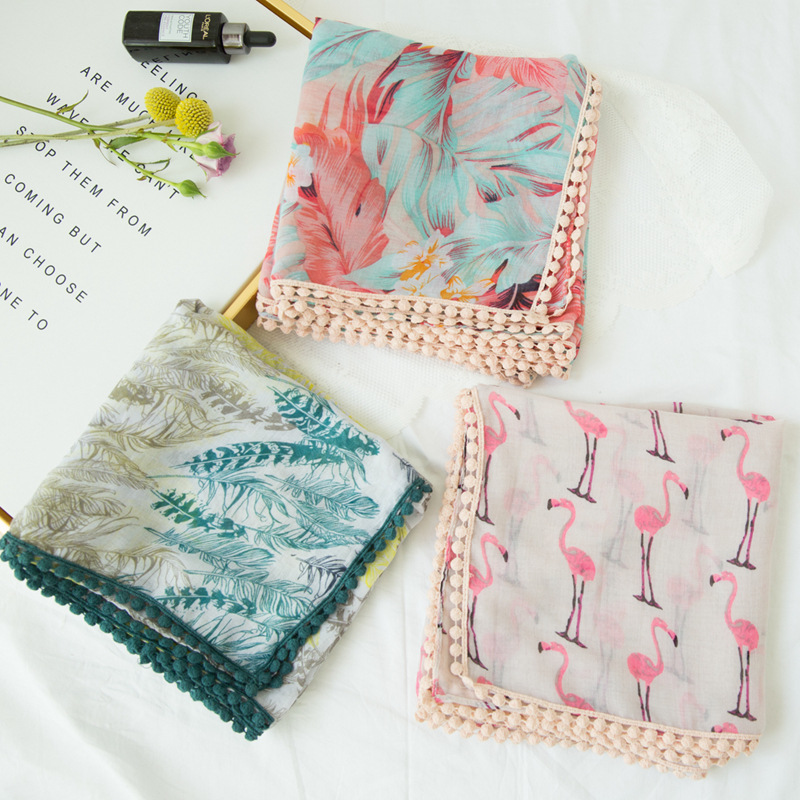 Comercio exterior verano viajes protector solar chal fresco todo fósforo estilo étnico encaje algodón y lino bufanda de seda de doble uso