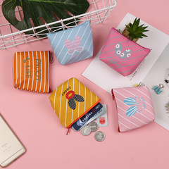 Korean cartoon simple Korean version women's mini coin purse small women's short coin bag PU leather