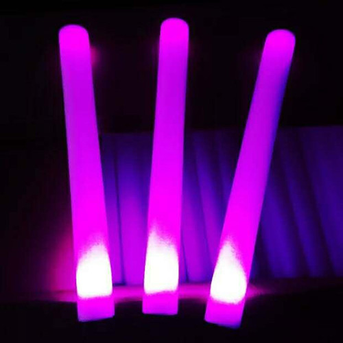Concert glow sticks, large electronic LED rainbow light sponge sticks foam glow sticks, concert props
