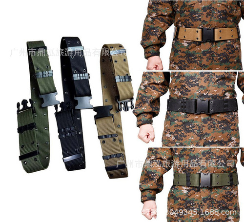 Outdoor training belt for men, black tactical armed belt, security training belt, military enthusiast nylon woven inner and outer S belt